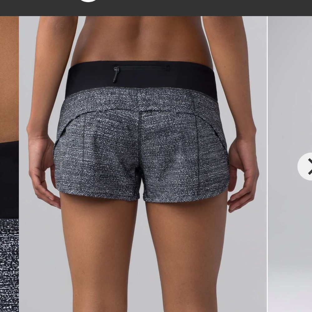 Lululemon Speed Up Shorts Salt Alpine White Black